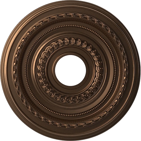 Ekena Millwork Cole PVC Ceiling Medallion (Canopies up to 4 1/2"), 16"OD x 3 1/2"ID x 1"P, Metallic Antique Brass CMP16COCAB